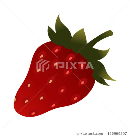 Strawberry. Ripe red berry close-up. Vector illustration isolated on white background. 126969207