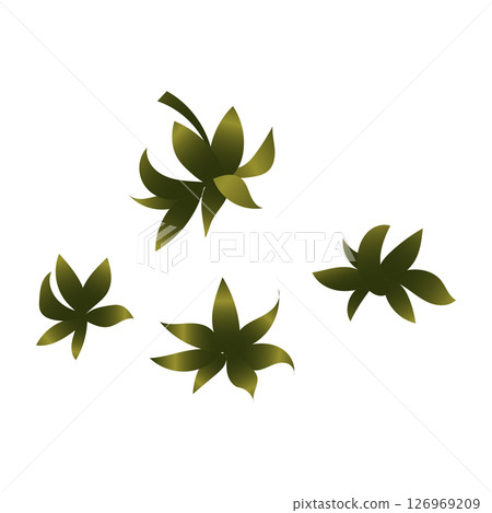 Strawberry leaf close-up. Part of the plant. Vector illustration isolated on white background. Strawberry leaf close-up. Part of the plant. Vector illustration isolated on white background. 126969209