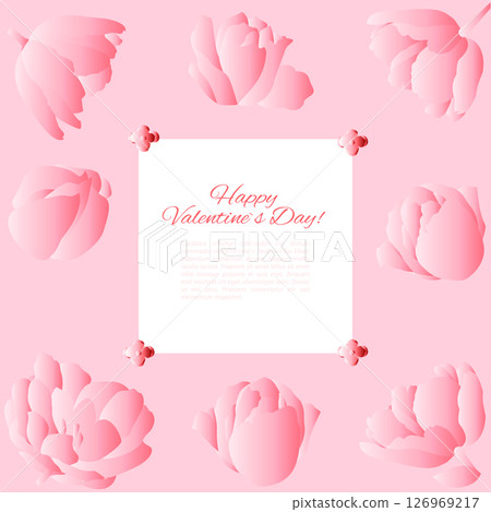 Happy Valentines Day Pink Flower 126969217