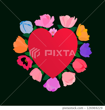 Heart with Flowers Concept 126969229