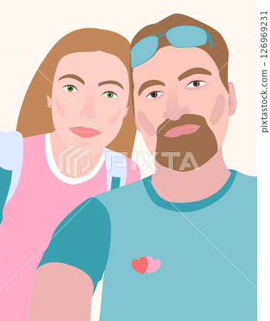 Couple Portrait Woman and Man Couple Portrait Woman and Man 126969231