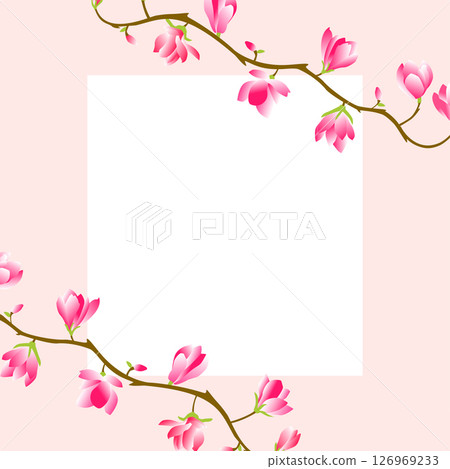Floral Magnolia Paper Frame Banner 126969233