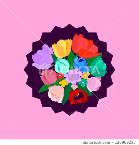 Greeting Card Flowers Bouquet 126969235