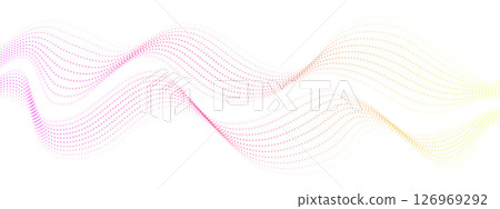 Abstract gradient colorful wave dots line element. Vector wave with blend lines . Curved wavy line, smooth band. Digital frequency track equaliser. 126969292