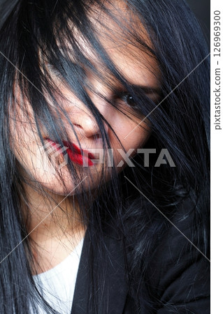 beautiful brunette woman long hair 126969300