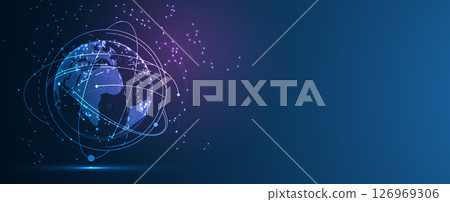 Global internet connection. Business communication concept for science or syber presentation 126969306