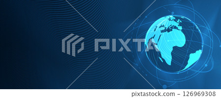 Global internet connection. Business communication concept for science or syber presentation Global internet connection. Business communication concept for science or syber presentation 126969308