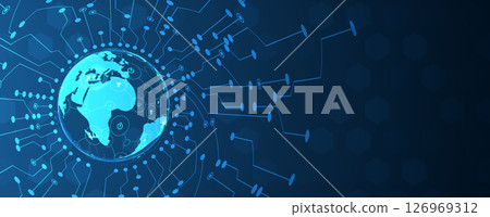 Global internet connection. Business communication concept for science or syber presentation 126969312