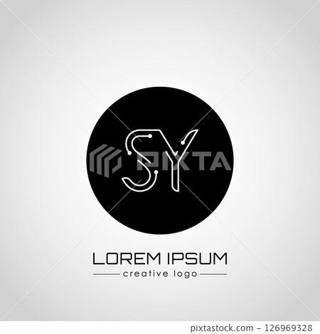 Creative logo letter S and Y. A design element of a logo, business card, corporate sign or monogram. The idea of a thematic design Creative logo letter S and Y. A design element of a logo, business card, corporate sign or monogram. The idea of a thematic design 126969328