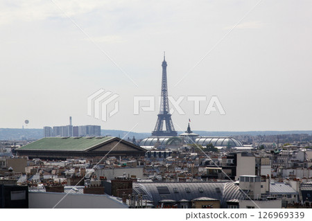 France, Paris, Paris cityscape as seen from Galeries Lafayette 126969339