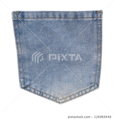 blue jeans pocket isolated on white background blue jeans pocket isolated on white background 126969448