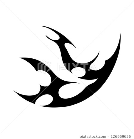 Neo tribal cyber sigilism vector design element, abstract horn pattern, gothic ornament curly sharp shape tattoo fashion Neo tribal cyber sigilism vector design element, abstract horn pattern, gothic ornament curly sharp shape tattoo fashion 126969636