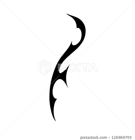Neo tribal cyber sigilism vector design element, gothic ornament swirl sharp shape, abstract horn pattern stencil Neo tribal cyber sigilism vector design element, gothic ornament swirl sharp shape, abstract horn pattern stencil 126969705