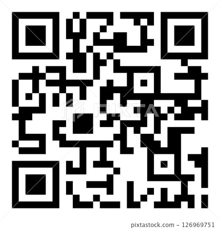 High-Quality Black and White QR Code Icon for Online Payments, Links, or Digital Marketing. Modern Digital Technology Symbol for Internet, Business, and Branding 126969751