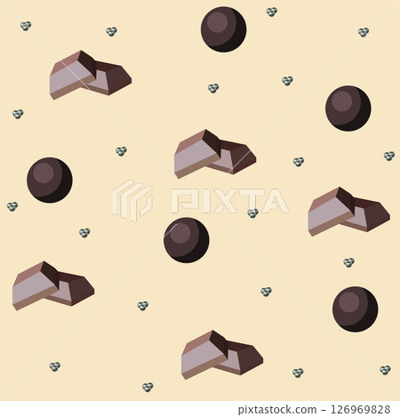 Chocolate candies. Vector illustration. Seamless pattern. Chocolate candies. Vector illustration. Seamless pattern. 126969828