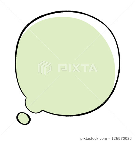 Simple speech bubble with hand-drawn line drawing style, thinking, round, tail left, stylish color Simple speech bubble with hand-drawn line drawing style, thinking, round, tail left, stylish color 126970023