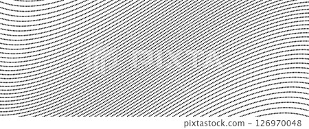Abstract gray dot background of curving wavy lines. Deformed horizontal gray stripes. Dynamic composition of linear dot figure. Vector illustration Abstract gray dot background of curving wavy lines. Deformed horizontal gray stripes. Dynamic composition of linear dot figure. Vector illustration 126970048