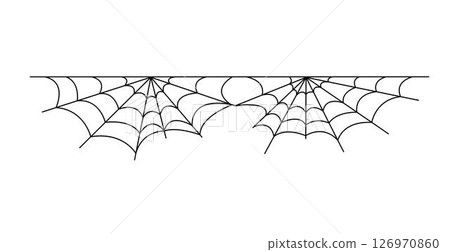 Spider web simple hand drawn outline vector illustration of doodle fancy Halloween scary decor element, cobweb clipart perfect for Halloween party design, cartoon spooky character Spider web simple hand drawn outline vector illustration of doodle fancy Halloween scary decor element, cobweb clipart perfect for Halloween party design, cartoon spooky character 126970860
