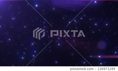 Abstract purple background with flowing particles and radiant beams, evoking a futuristic and cosmic atmosphere 126971284