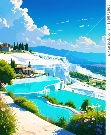 Pamukkale landscape in Türkiye 126971663