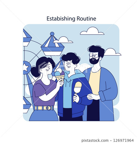 Digital well-being and mental health are essential, exemplified here by friends enjoying a day together. They engage in self-care through social connections which promote positivity and balance in 126971964