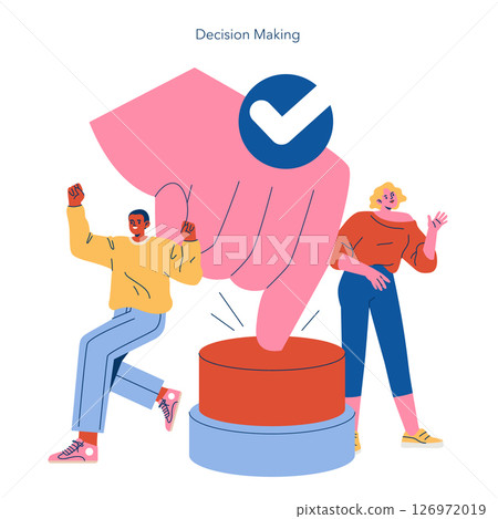 FOBO concept. Fear of better options indicates hesitance in decision making, characterized by pressure and emotional tension. Engaging characters illustrate the struggle to choose wisely. Vector 126972019