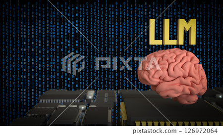 The LLM and Brain for Technology concept 3d Rendering. The LLM and Brain for Technology concept 3d Rendering. 126972064