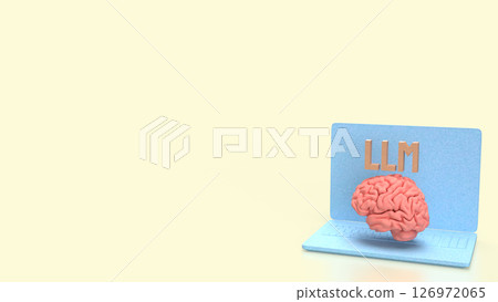 The LLM and Brain for Technology concept 3d Rendering. The LLM and Brain for Technology concept 3d Rendering. 126972065