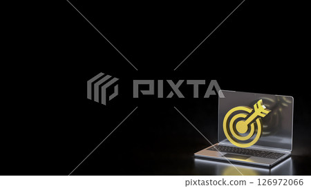 The Blue eye Target on Laptop for Business concept 3d Rendering. The Blue eye Target on Laptop for Business concept 3d Rendering. 126972066