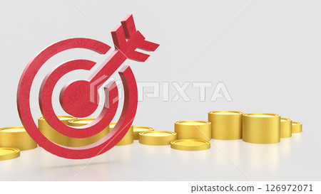 The Blue eye target and gold coins for Business concept 3d Rendering. The Blue eye target and gold coins for Business concept 3d Rendering. 126972071