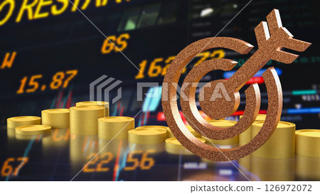 The Blue eye target and gold coins for Business concept 3d Rendering. The Blue eye target and gold coins for Business concept 3d Rendering. 126972072