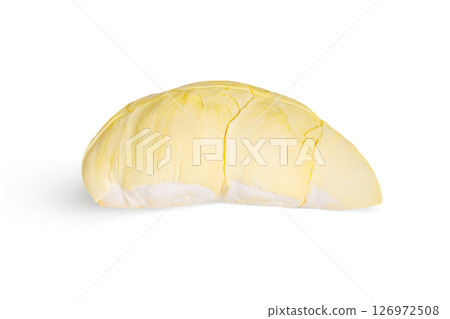 Fresh durian pulp. Durian fruit on white background with soft shadow. 126972508