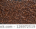Coffee beans background. Top view coffee beans with copy space area for your text. Close up image. 126972519