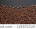 Coffee beans background. Top view coffee beans with copy space area for your text. Close up image. 126972520