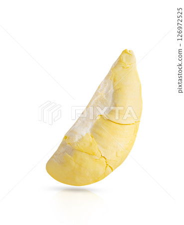 Fresh durian pulp. Durian fruit isolated on white background With clipping path. 126972525