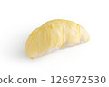 Fresh durian pulp. Durian fruit on white background with soft shadow. 126972530