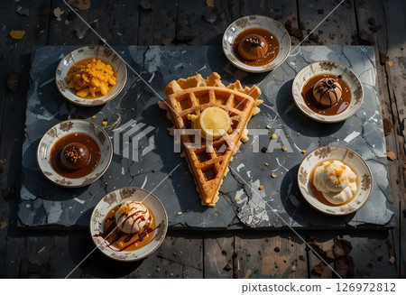 Waffle & Dessert Platter Waffle & Dessert Platter 126972812