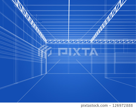 3d rendering of interior warehouse 3d rendering of interior warehouse 126972888
