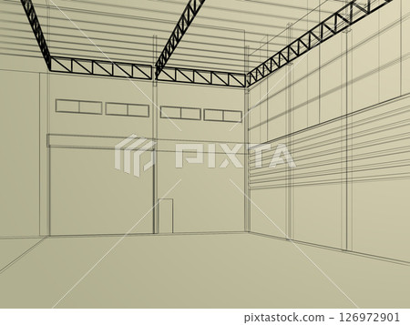 3d rendering of interior warehouse 126972901