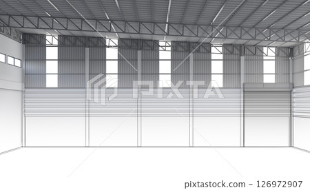 3d rendering of interior warehouse 126972907