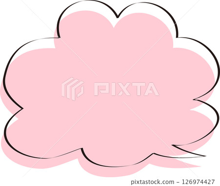 A simple marker-style illustration of a pink, hazy speech bubble 126974427