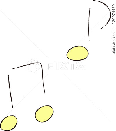 手繪的柔和音符插圖 126974429