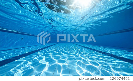 Light floating in the pool Light floating in the pool 126974461