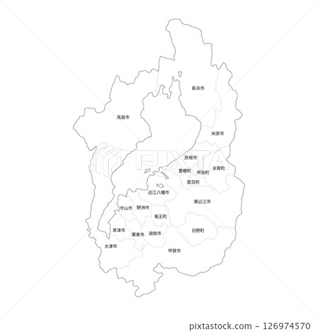 滋賀縣及市町村空白地圖 126974570