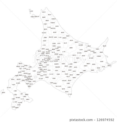 北海道及各市町村空白地圖 北海道及各市町村空白地圖 126974592