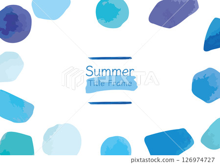 Summer sea image Hand-drawn watercolor frame material 126974727