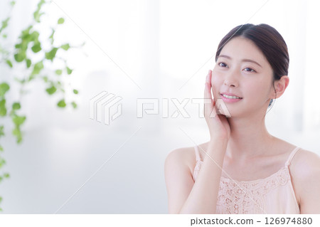 Young woman beauty skin care Young woman beauty skin care 126974880