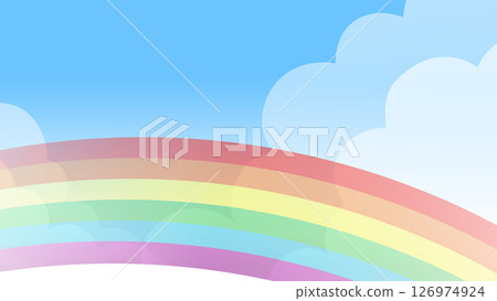 天空和彩虹背景清爽明亮的夏天向量插圖 BG 126974924