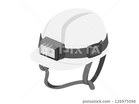 帶頭燈的防災頭盔插圖 126975098