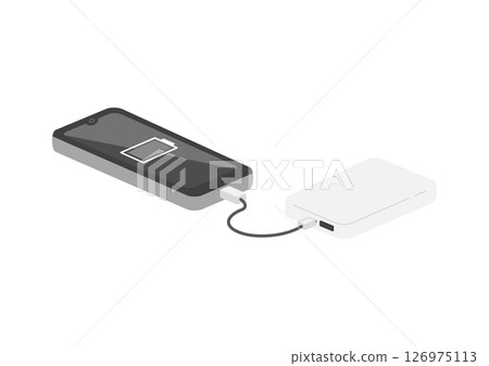 行動電池充電/充滿電的電池插圖 行動電池充電/充滿電的電池插圖 126975113